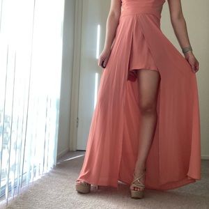 Pink Romper/Maxi Dress